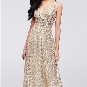 Gold sequin dress size 0- worn once